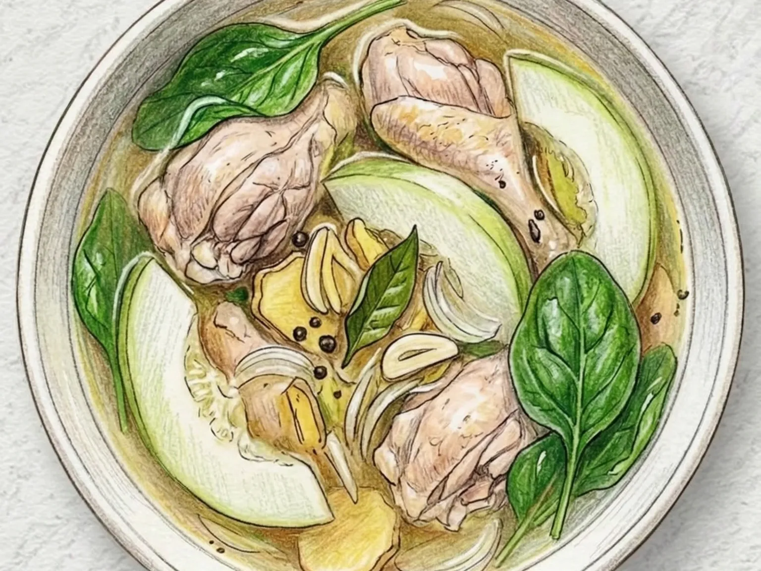 ティノーラ(フィリピン式生姜香る鶏肉と青パパイヤのスープ)