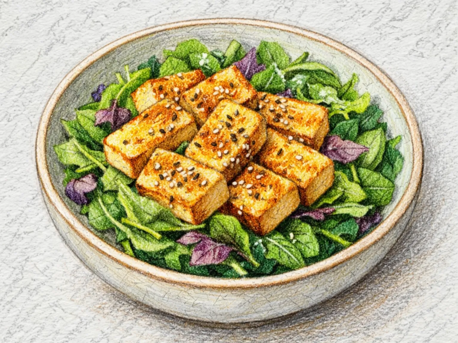 Tofu Sesame Salad (ensalada de tofu al sésamo)