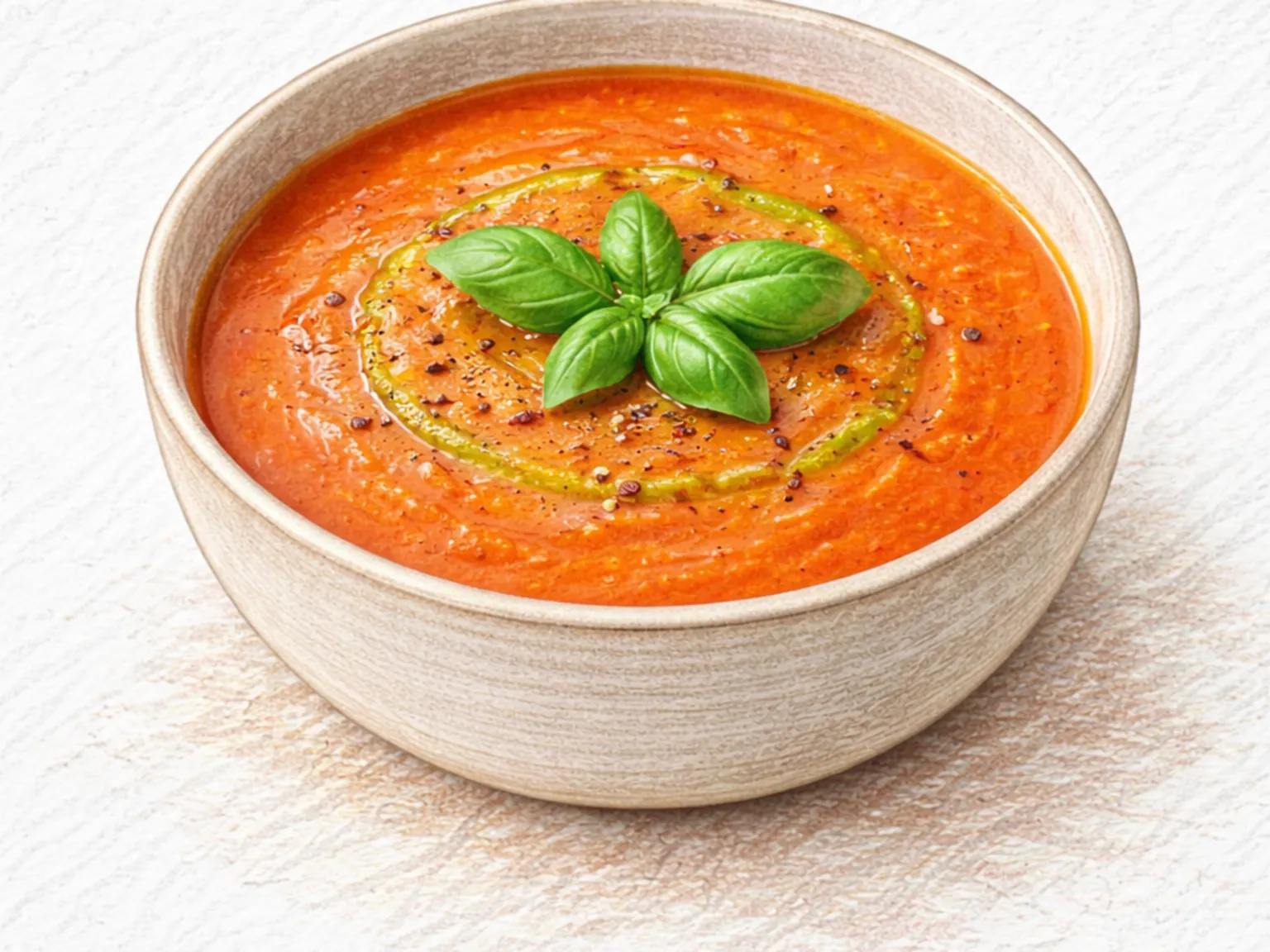 Sopa de Tomate e Manjericão