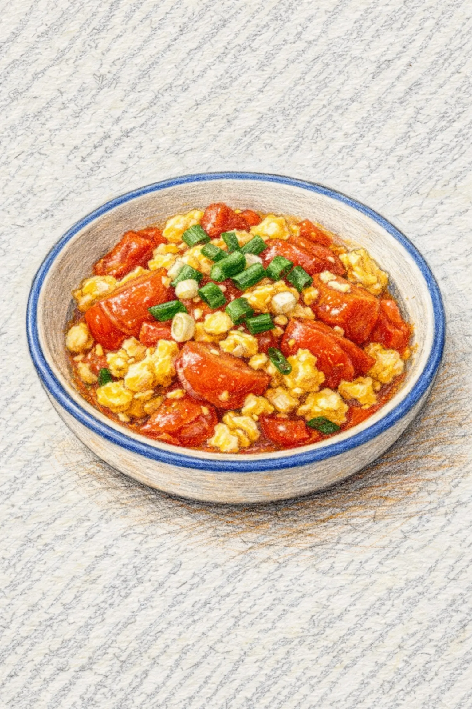 Tomato Dalgyal Bokkeum (Refogado de ovo com tomate coreano)