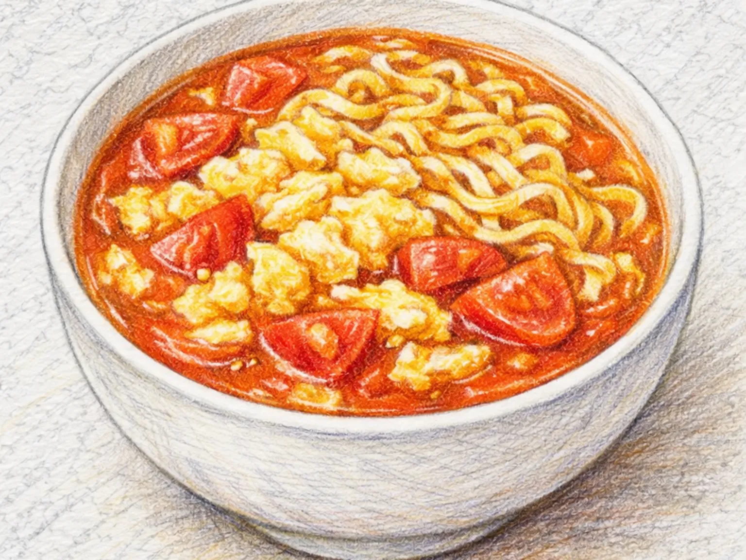 トマト卵ラーメン(中華風トマトと卵のスープ麺)