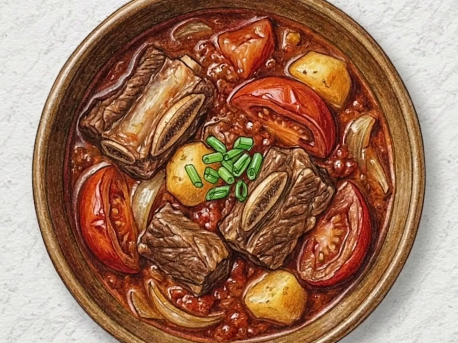 トマトカルビチゲ（完熟トマトと牛カルビの辛い煮込み）