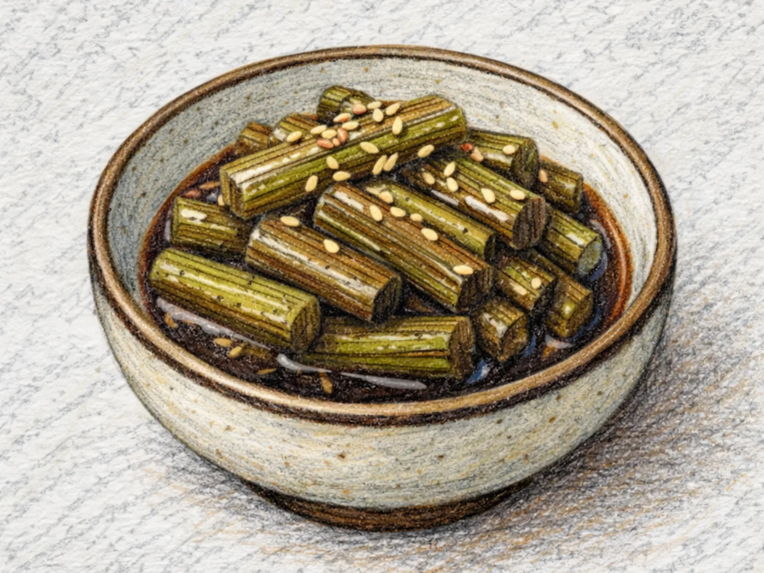 Torandae Jangajji (conserva de talos de taro coreana)