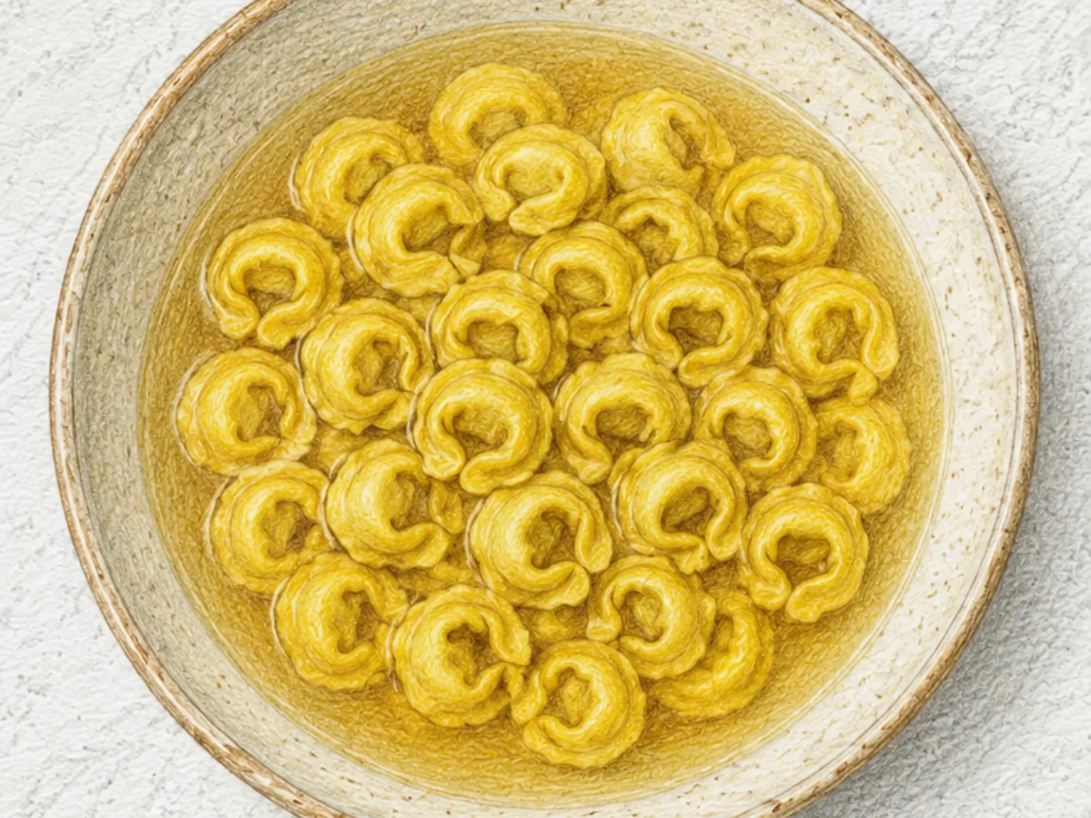 Tortellini in Brodo (Italian Stuffed Pasta in Clear Meat Broth)