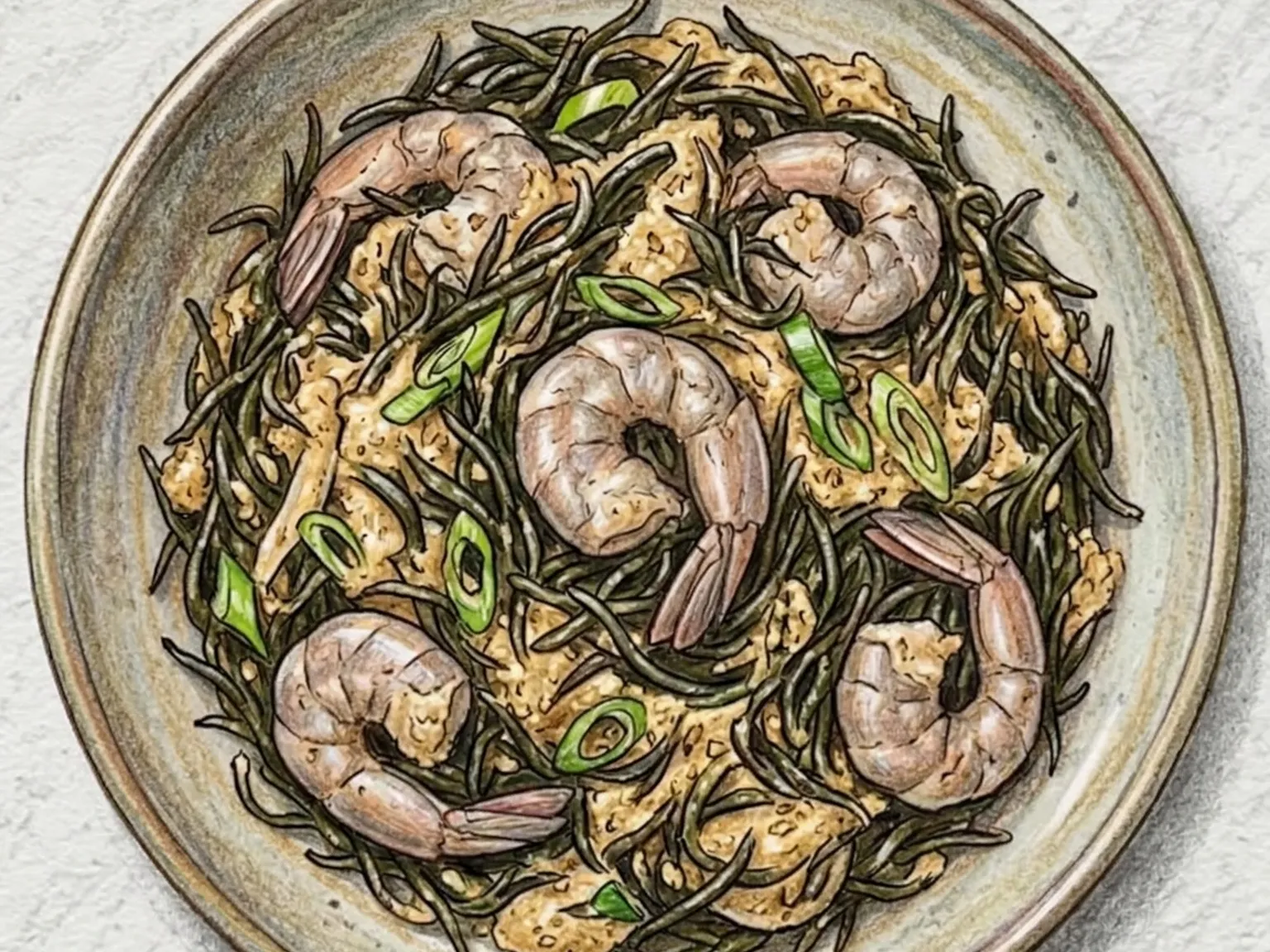 トッ トゥルケセウポックム（ひじきえごまエビ炒め）