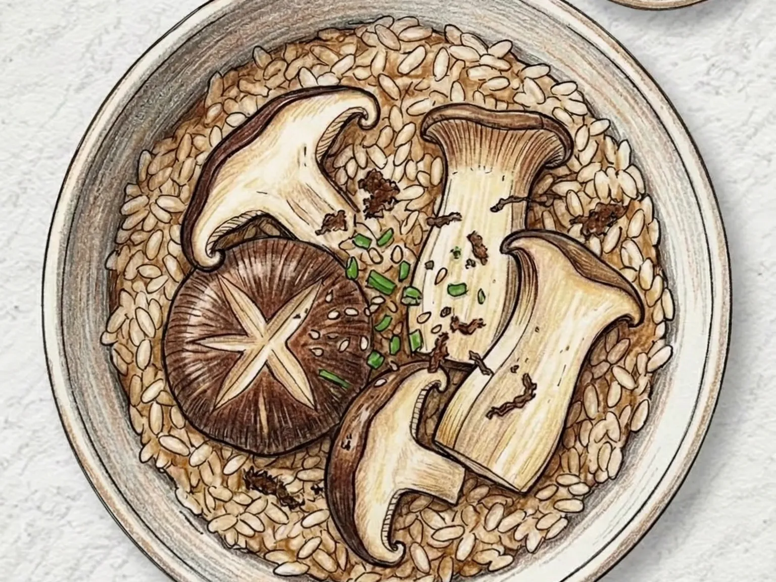 Truffle Beoseot Sotbap (Arroz de panela coreano com cogumelos e trufas)