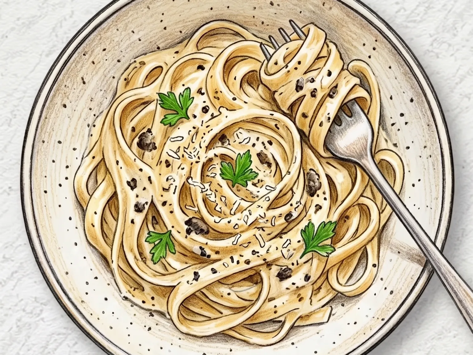 트러플 크림 파스타