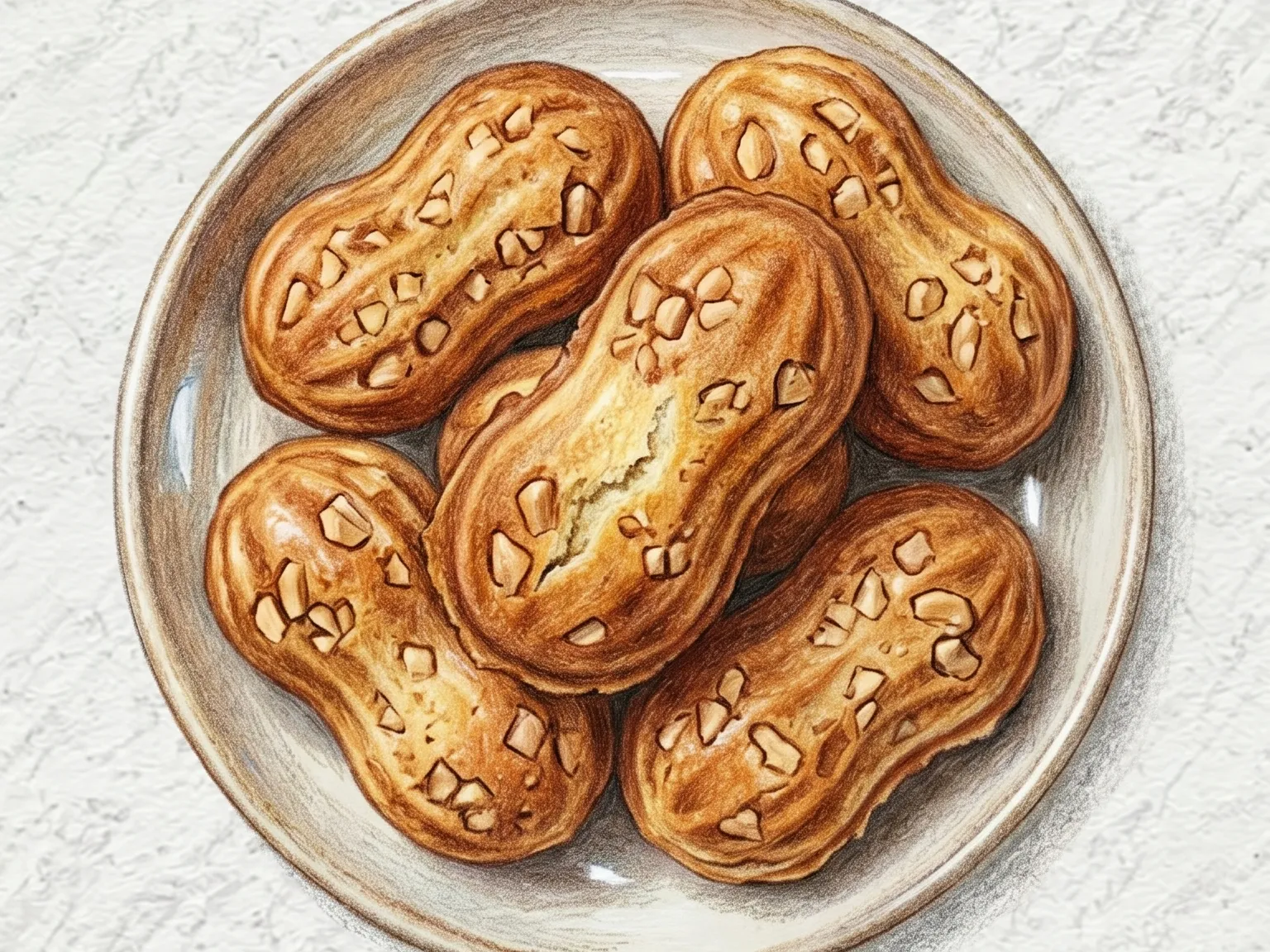 Ttangkong-ppang (pan de cacahuete coreano en forma de cacahuete)