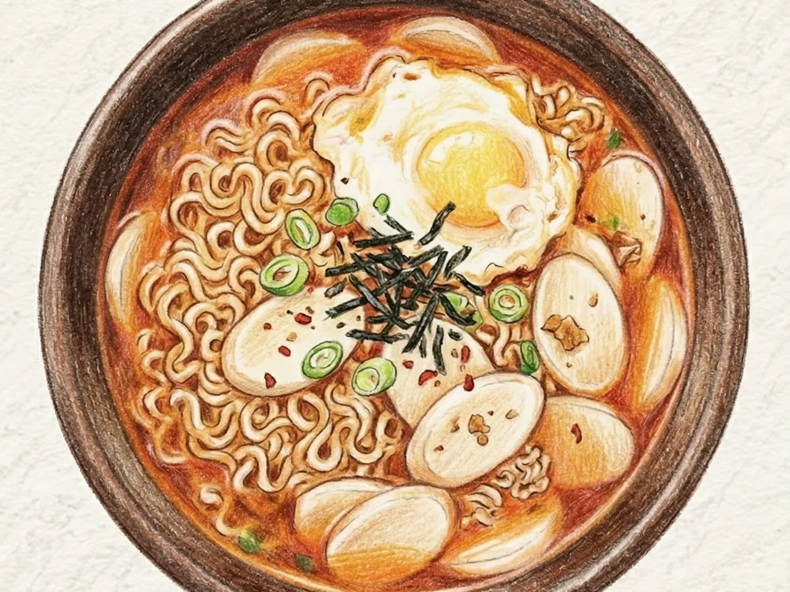 トッラーメン（韓国餅入りインスタントラーメン）