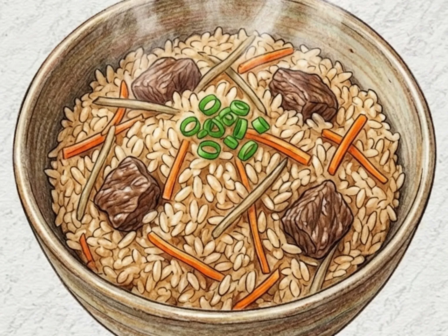 ウオンソゴギソッパプ(ごぼうと牛肉の釜飯)