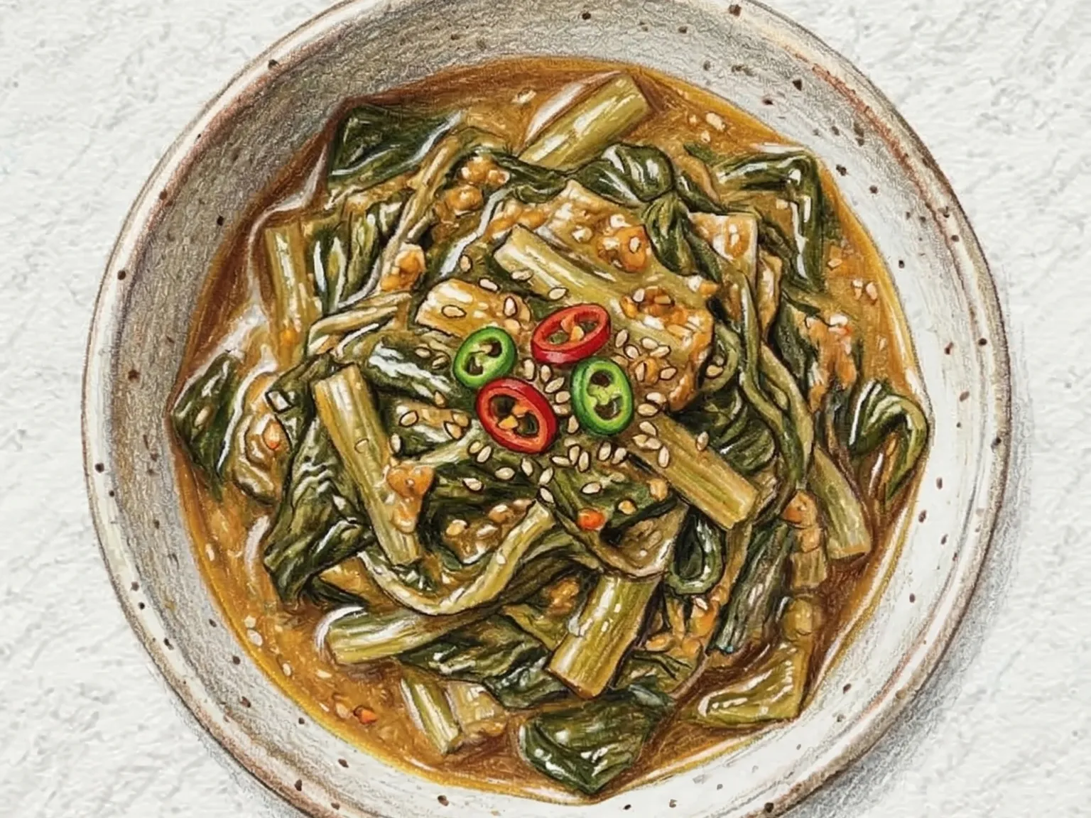 ウゴジチム（白菜外葉のテンジャン蒸し煮）