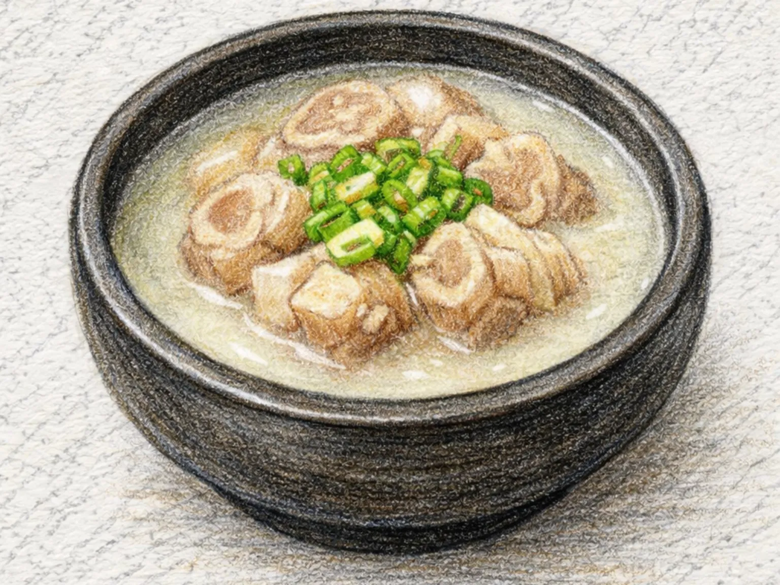 ウジョクタン（牛足を長時間煮込んだコラーゲン豊富なスープ）