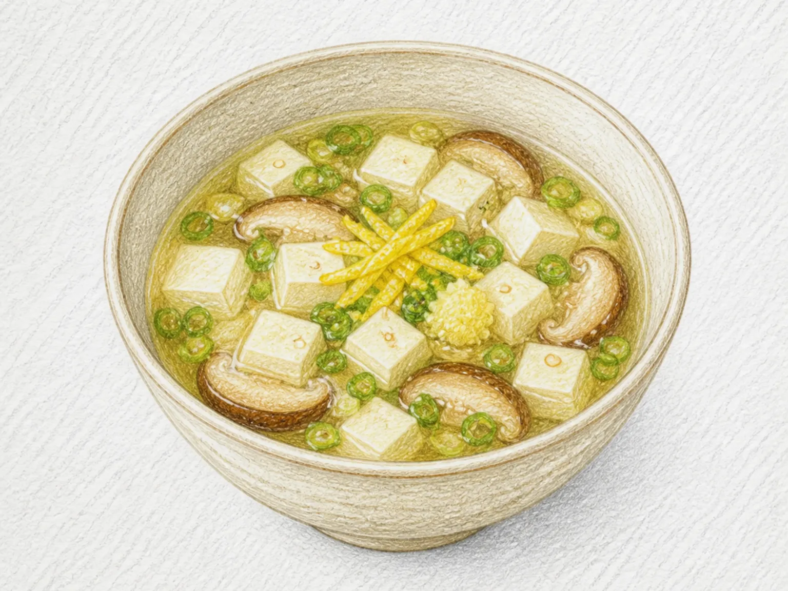 Uzumi (Rice Hidden under Tofu and Shiitake Soup)