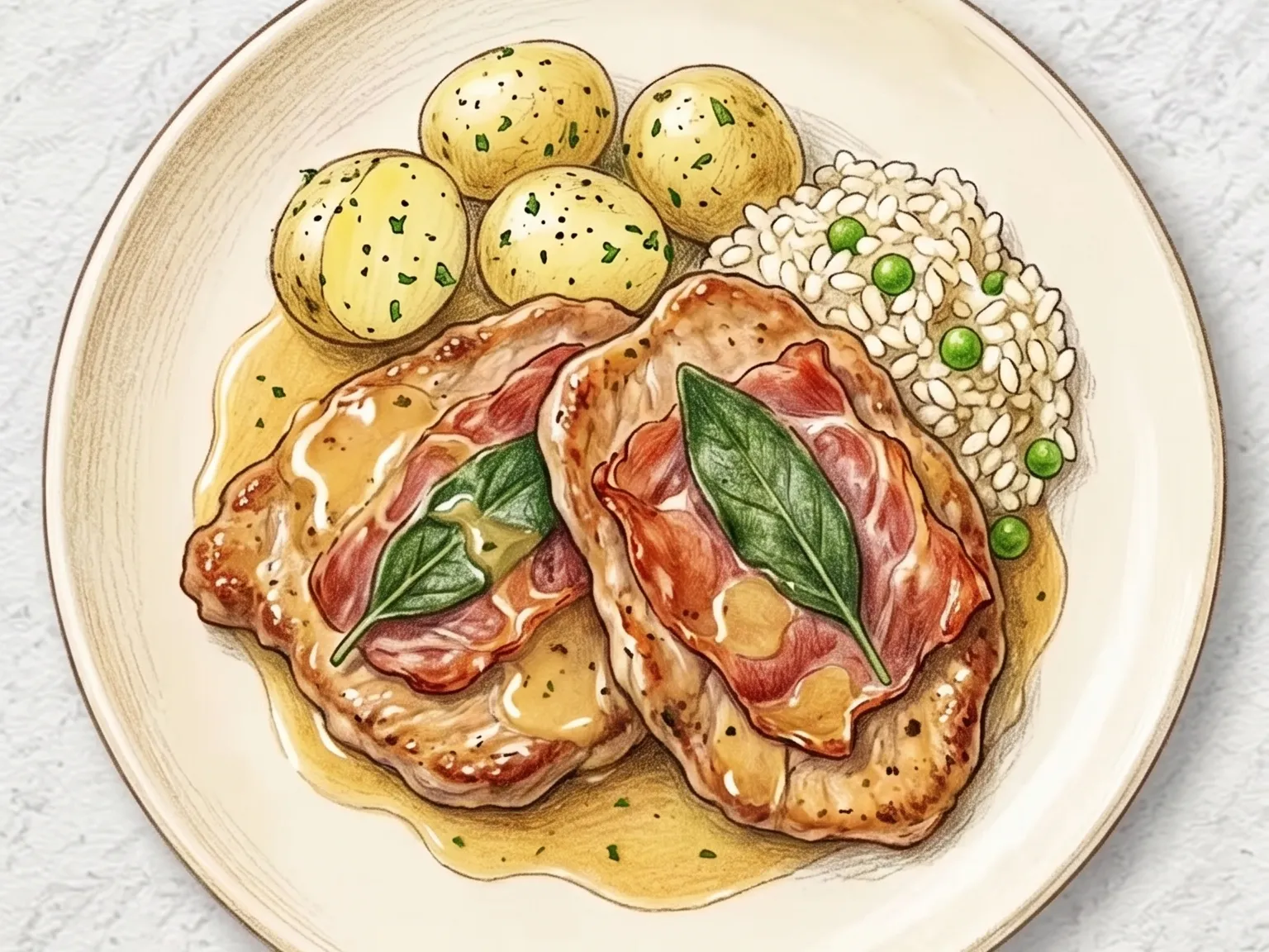 비텔로 살팀보카 (이탈리아식 veal cutlets 요리)