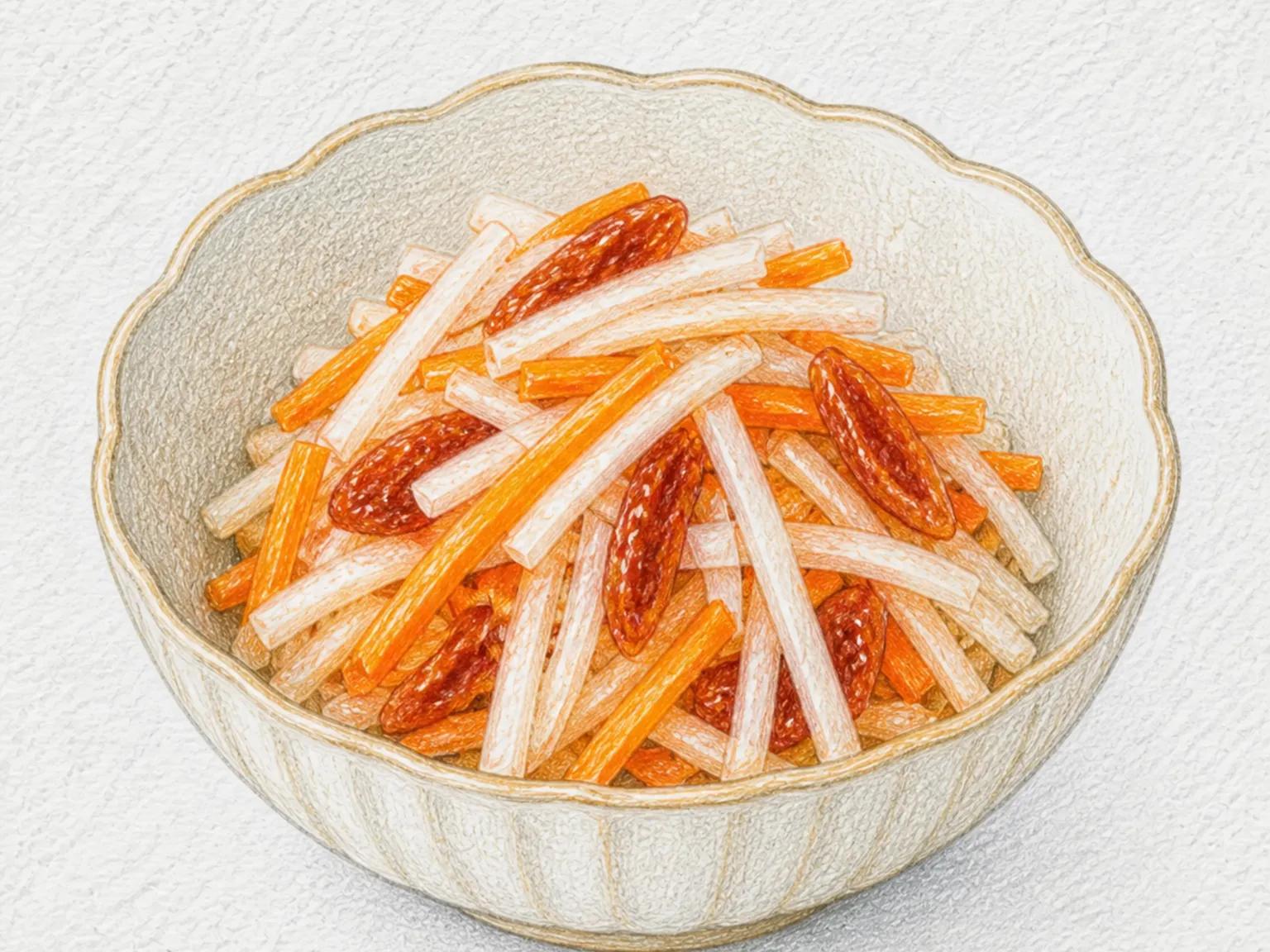 Kakinamasu (Daikon and Dried Persimmon Namasu)