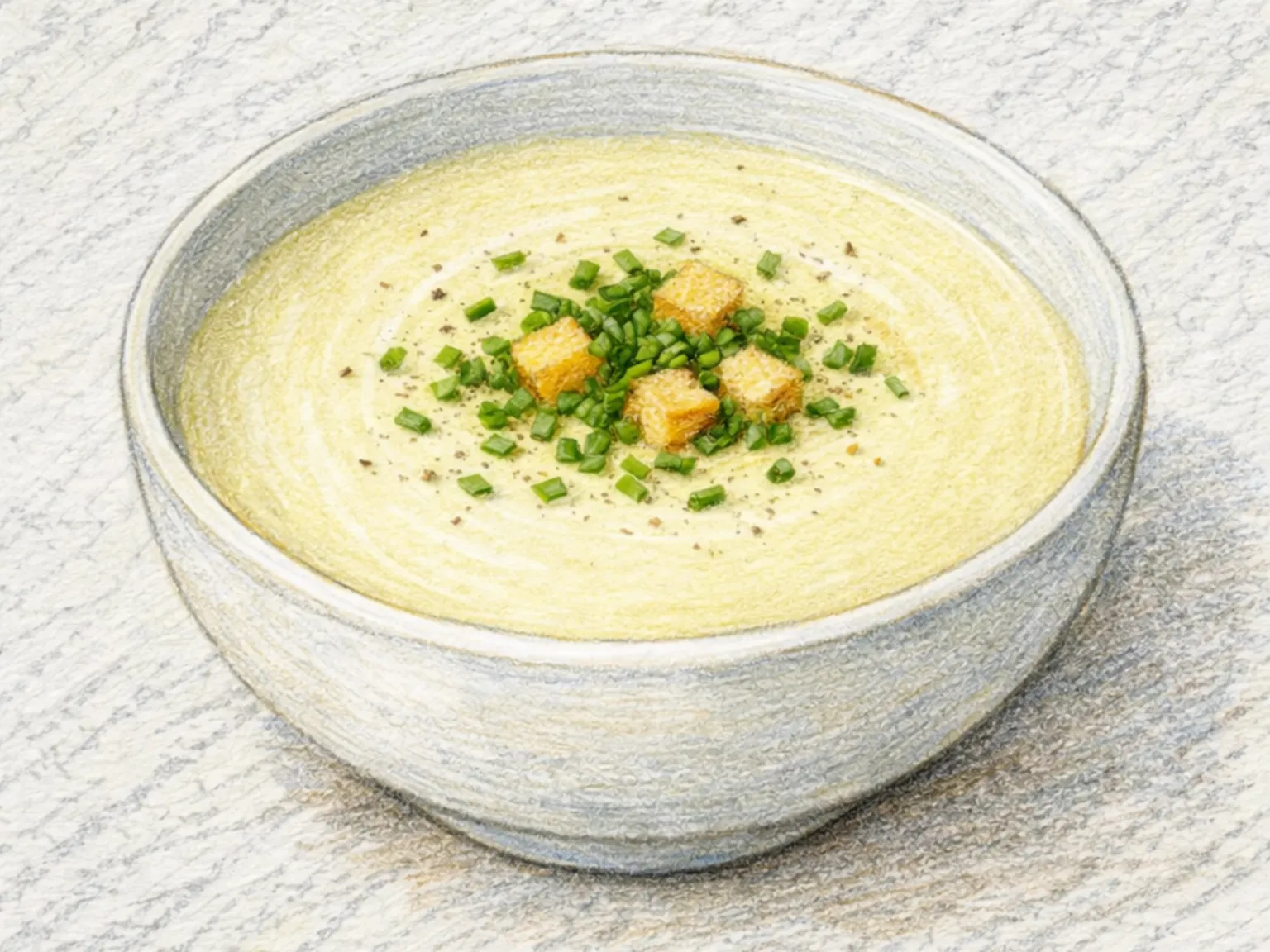 Vichyssoise (Sopa francesa de alho-poró e batata)