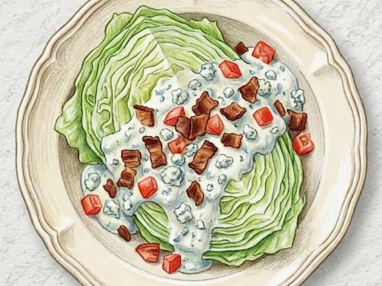 ウェッジサラダ(ブルーチーズドレッシングのレタスサラダ)