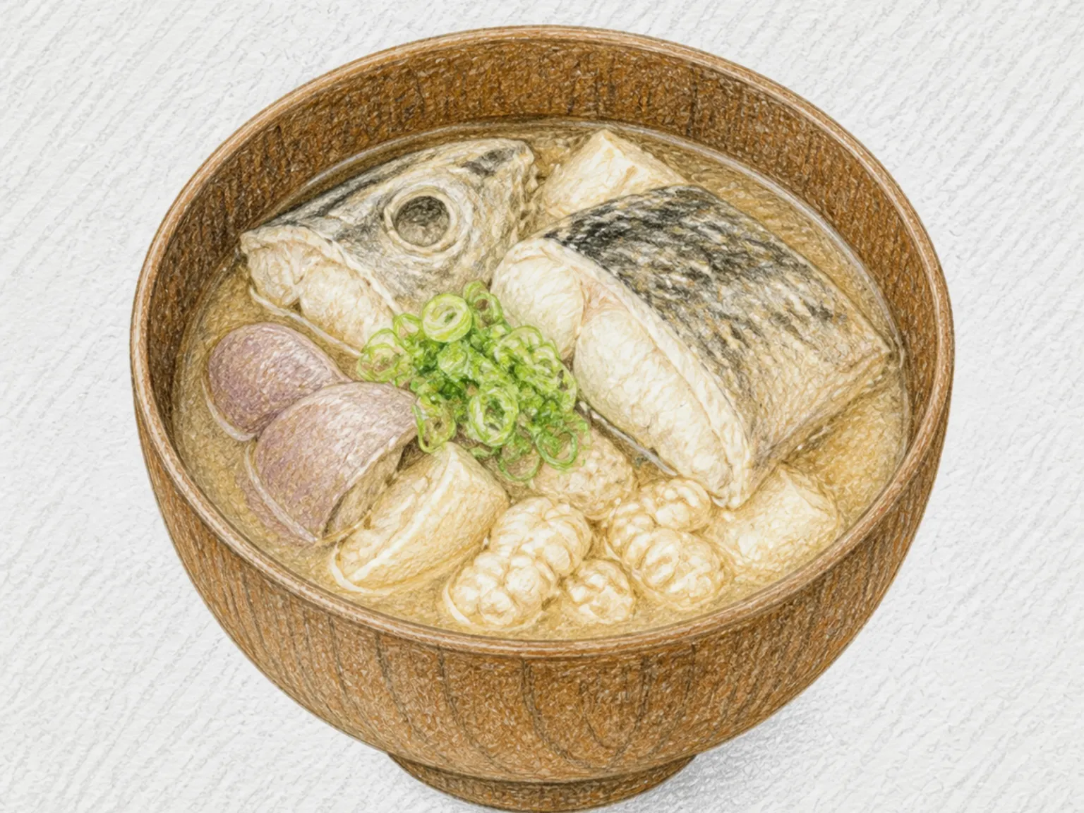 Dongara-jiru (Whole Cod and Offal Miso Soup)