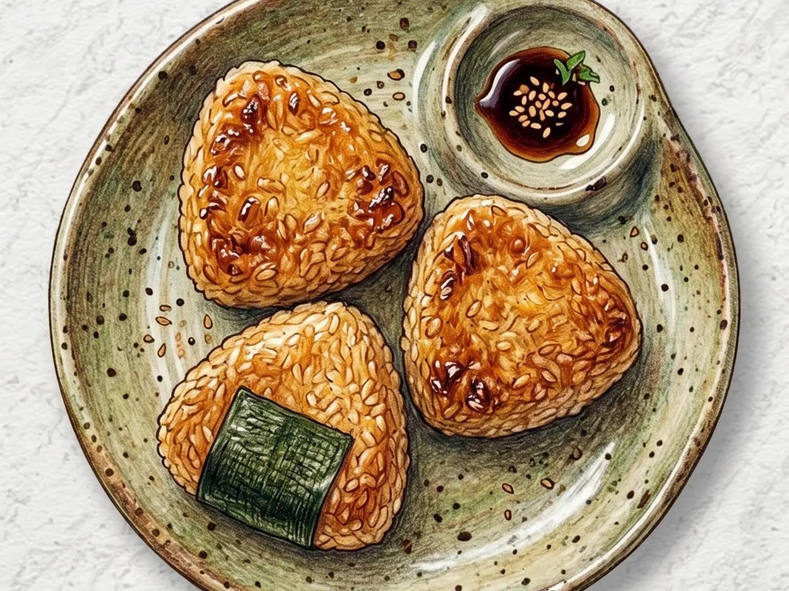 야키오니기리 (간장 글레이즈 구운 일본식 주먹밥)