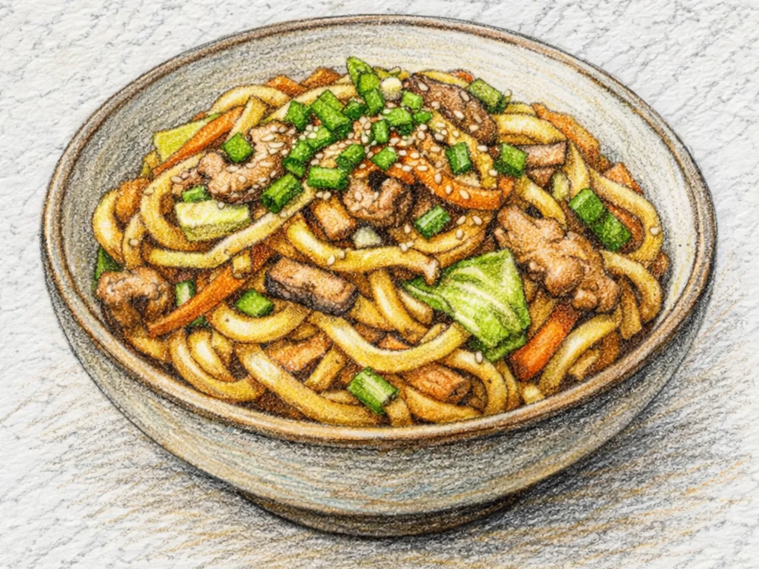 Yaki Udon (macarrão udon japonês refogado)