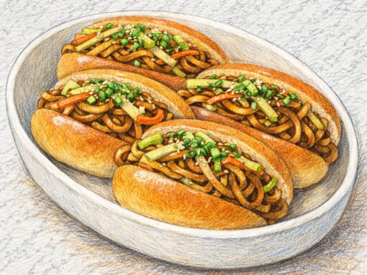 Yakisoba Pan (Pão com macarrão)
