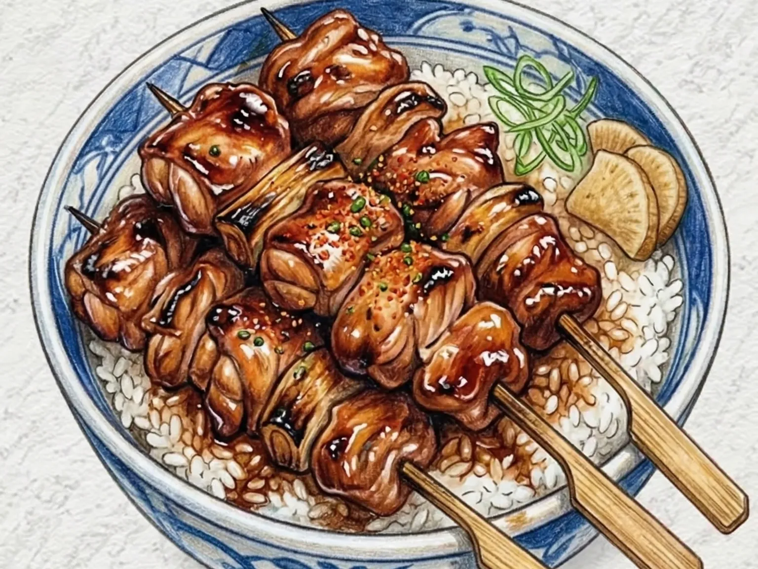 야키토리동 (타레 소스 닭꼬치 덮밥)