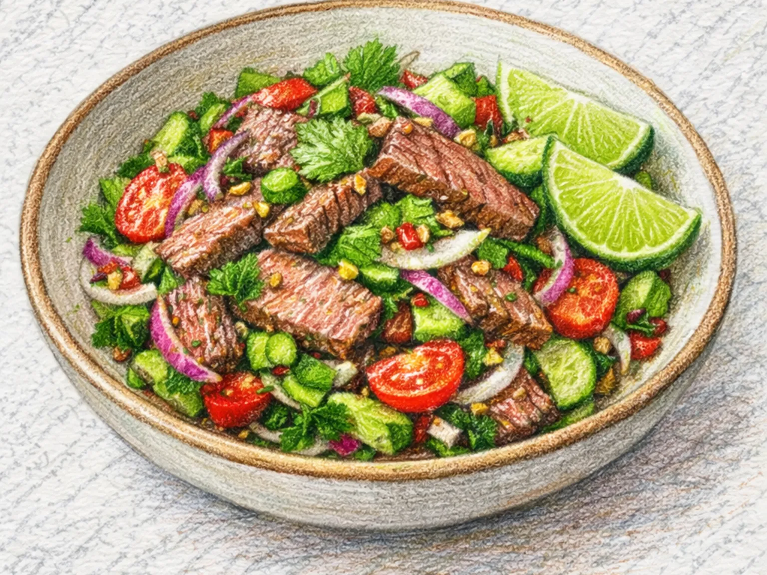 ヤムヌア(炙り牛肉のライムドレッシング和え)