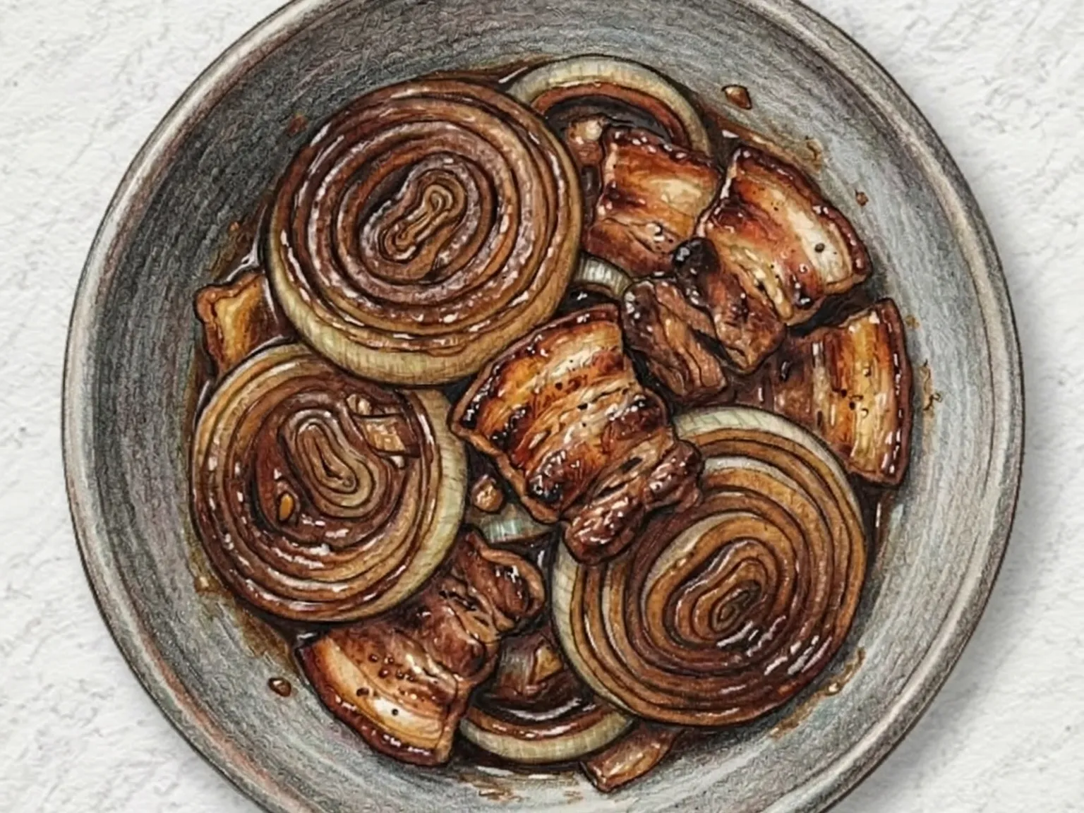 Yangcheob Gui (carne y cebolla a la plancha de hierro)
