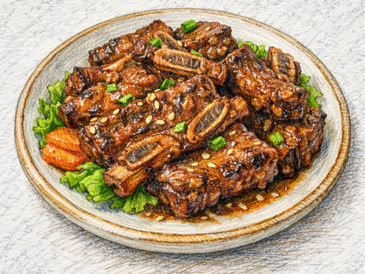 ヤンニョムソガルビグイ（味付け牛カルビ焼き）