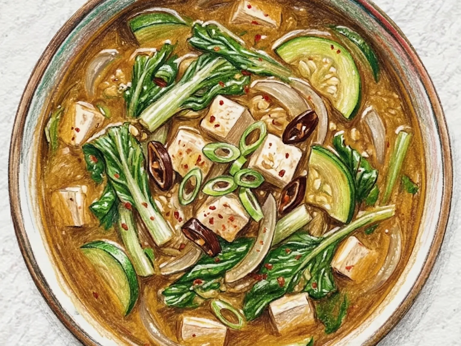 ヨルムテンジャンチゲ(若大根葉と豆腐の夏味噌チゲ)