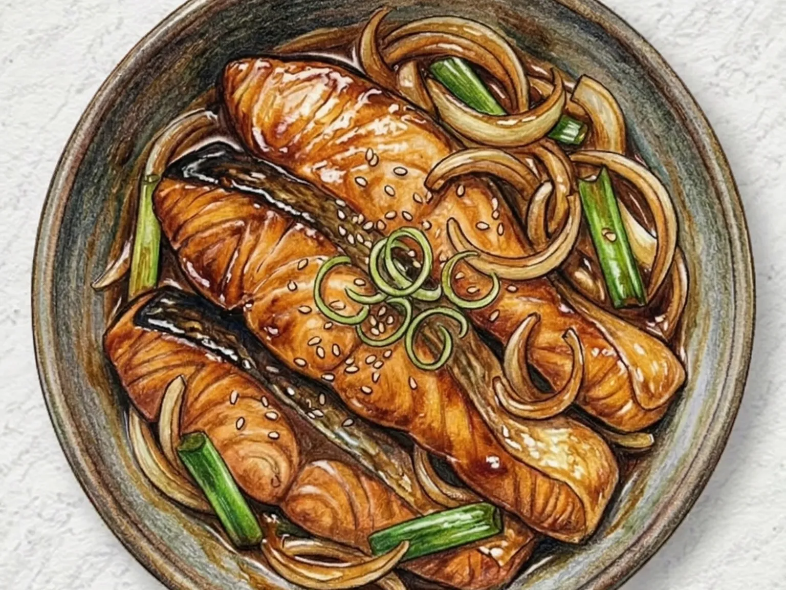 Yeon-eo Ganjang Jorim (salmón estofado en salsa de soja)