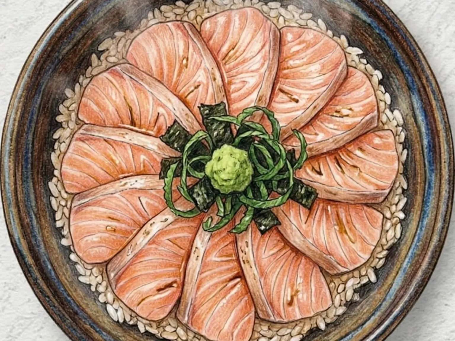 Yeoneo-deopbap (Tigela de arroz com salmão cru marinado coreana)