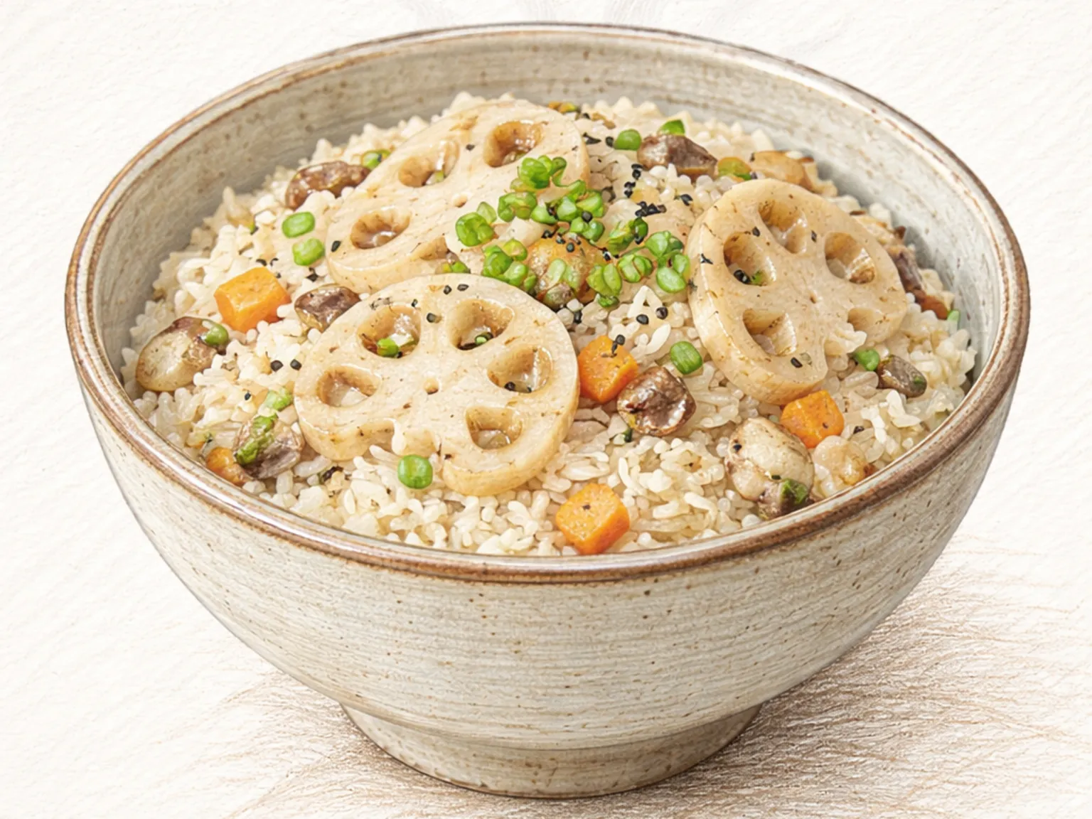 Yeongeun-bap (arroz coreano com raiz de lótus crocante)