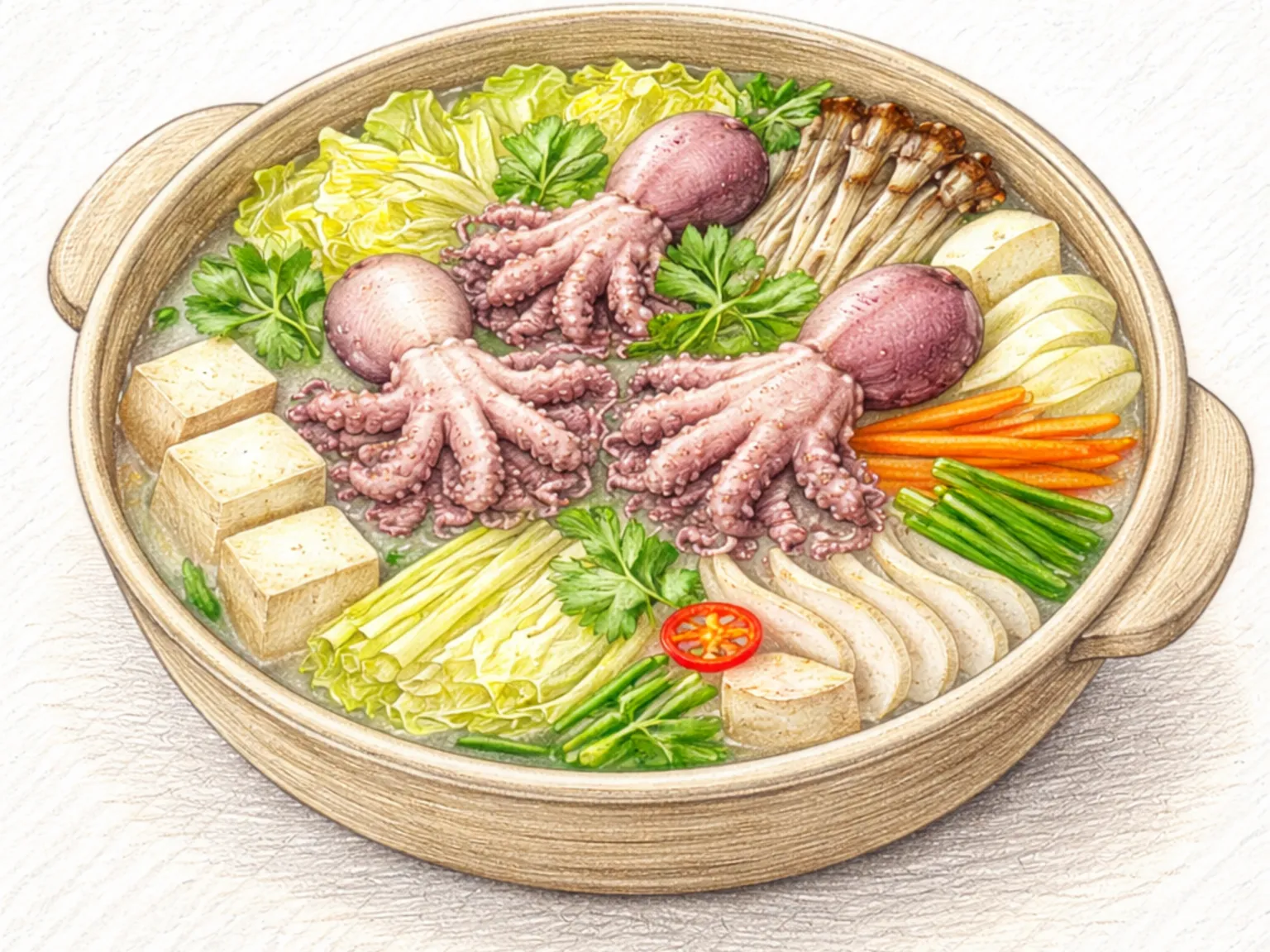 ヨンポ鍋(テナガダコと豆腐の鍋)