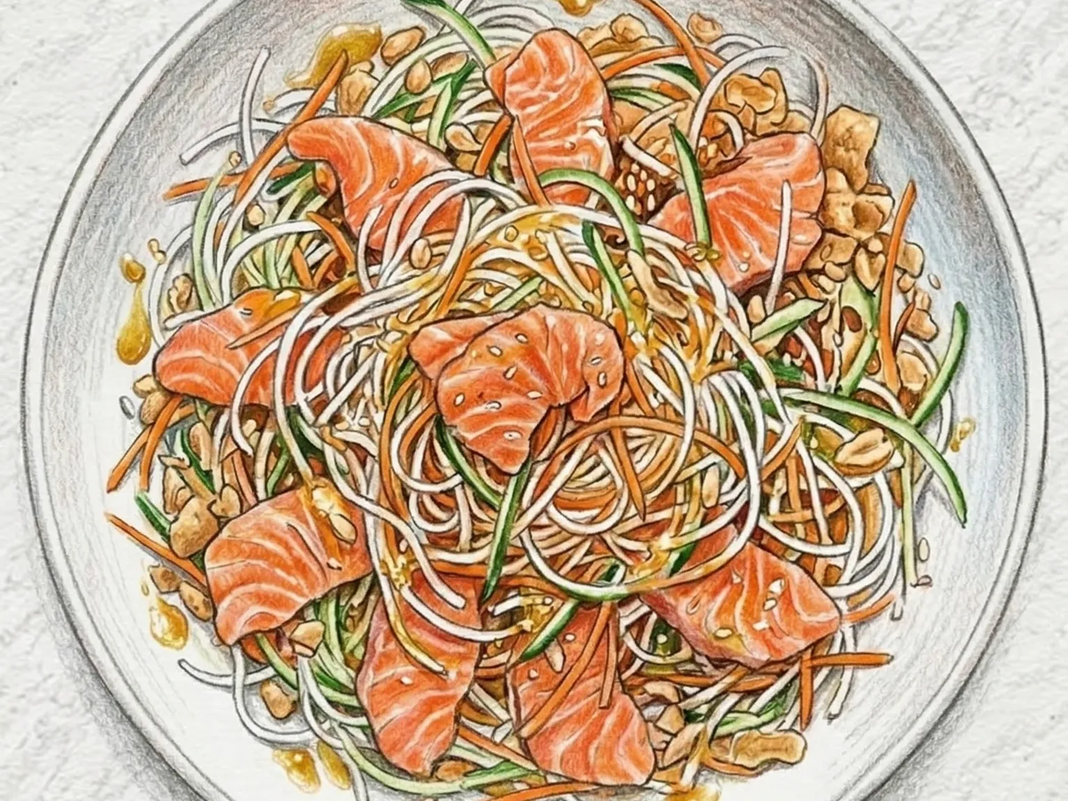 위생 샐러드 (중화풍 연어회 축제 샐러드)