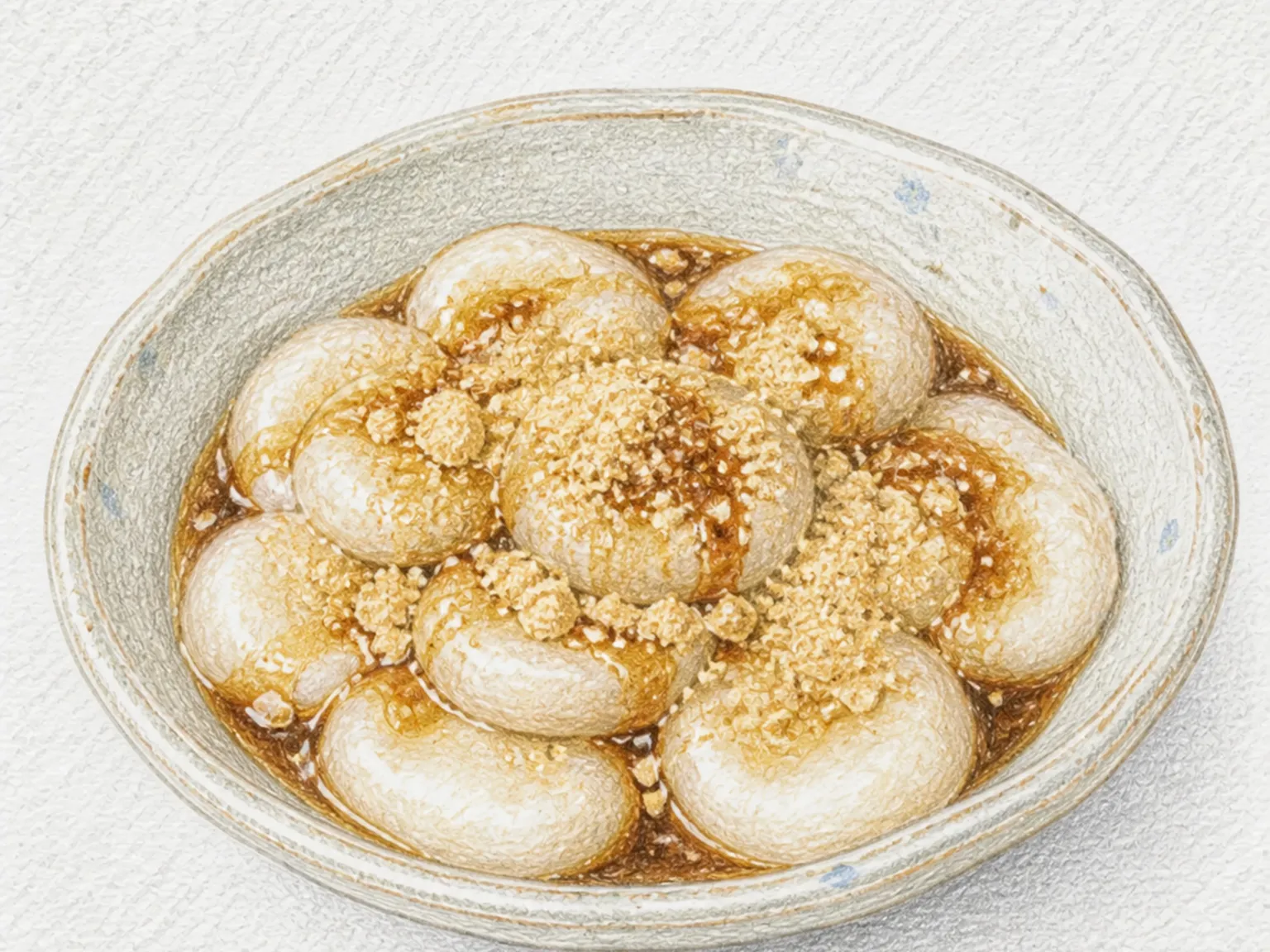 Yudedago Boiled Dumplings with Brown Sugar and Kinako