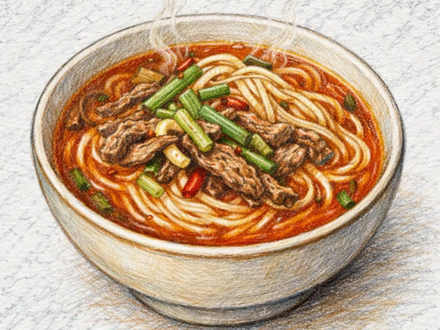 ユッケジャングクス（辛口牛肉スープ麺）