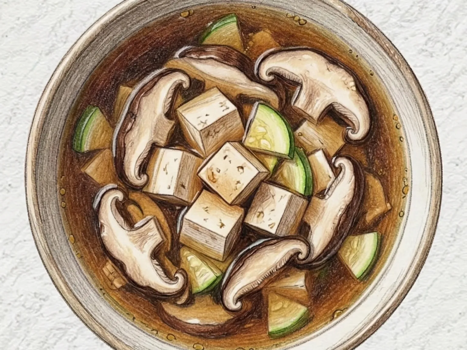 Yuksu Dubu Jjigae (estofado de tofu com caldo limpo coreano)