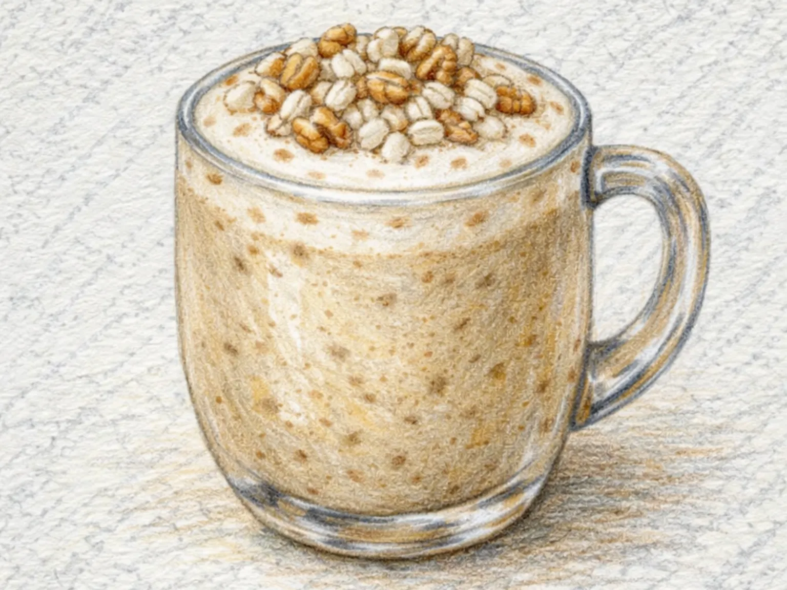 Yulmu-hodu Latte (latte coreano de lágrimas-de-nossa-senhora e nozes)