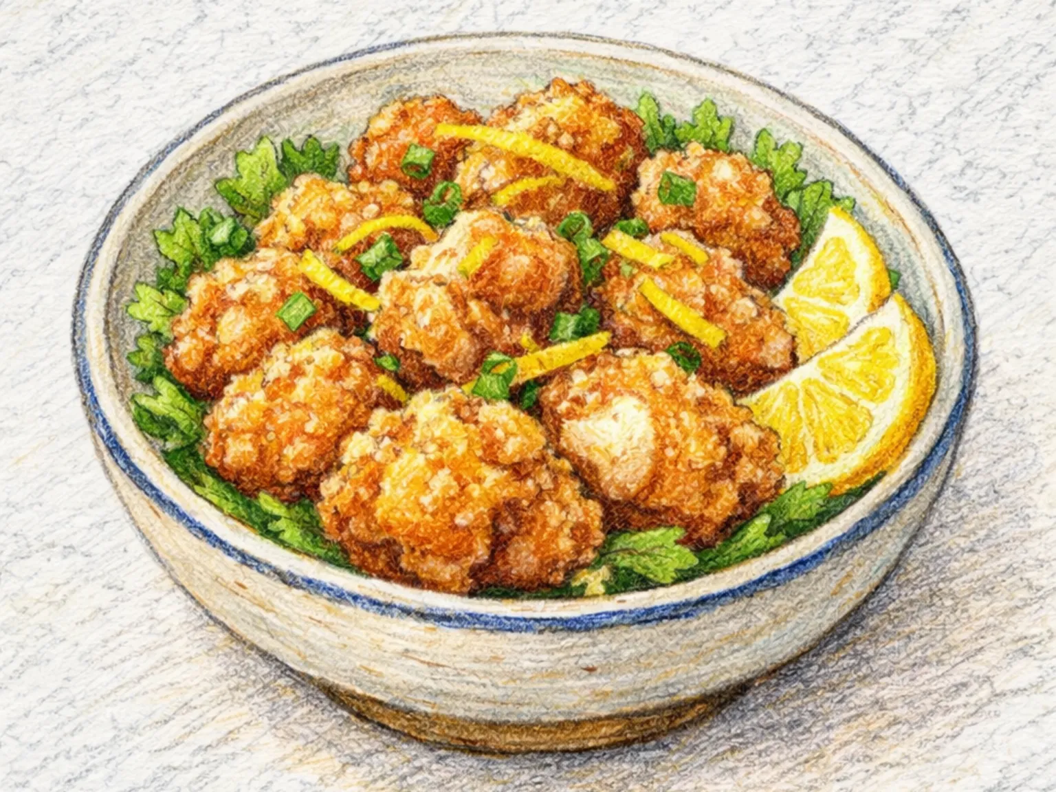 Yuzu Karaage (Frango frito japonês marinado em cítricos)