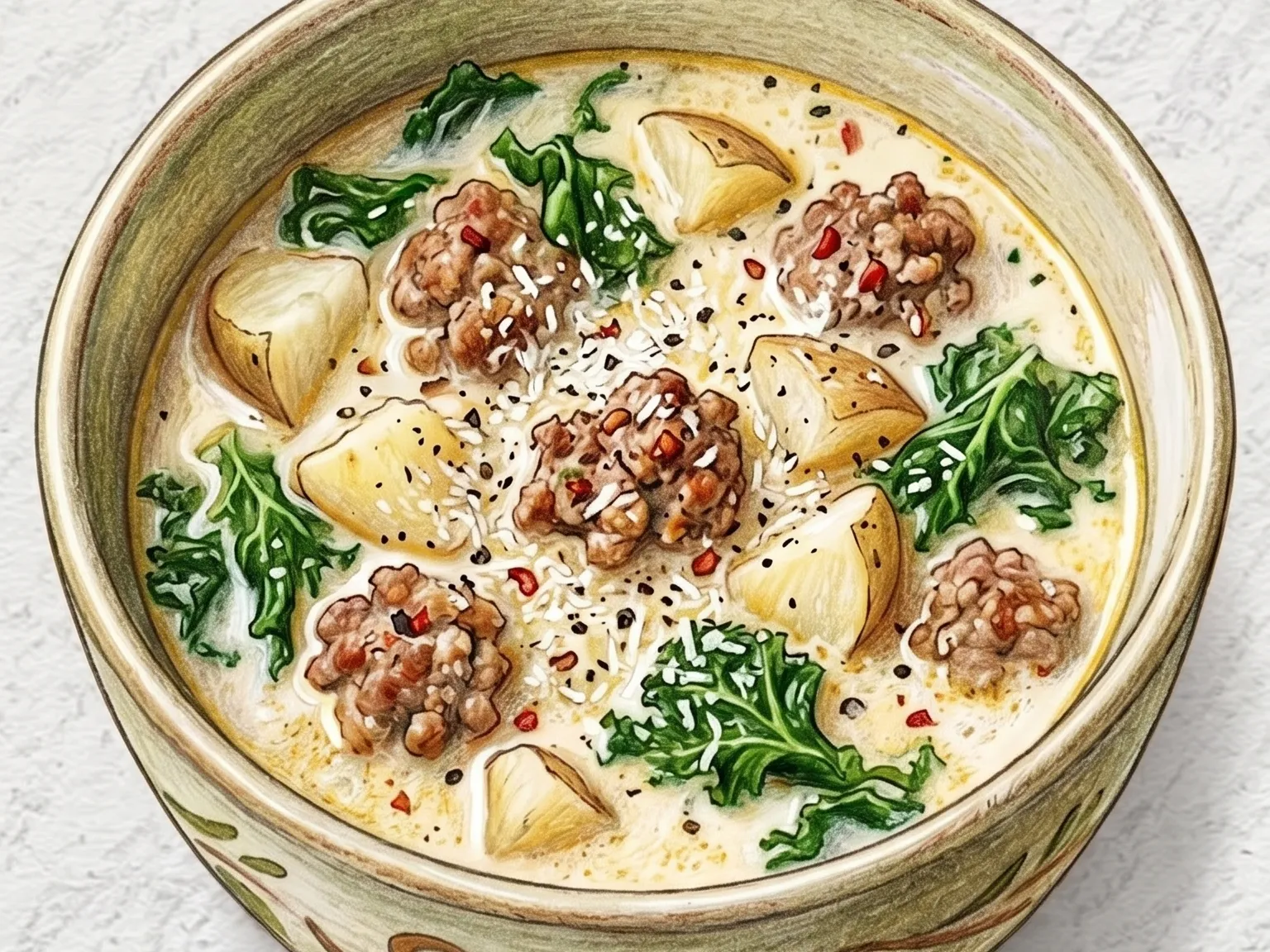 ズッパ・トスカーナ（イタリア風ソーセージポテトスープ）